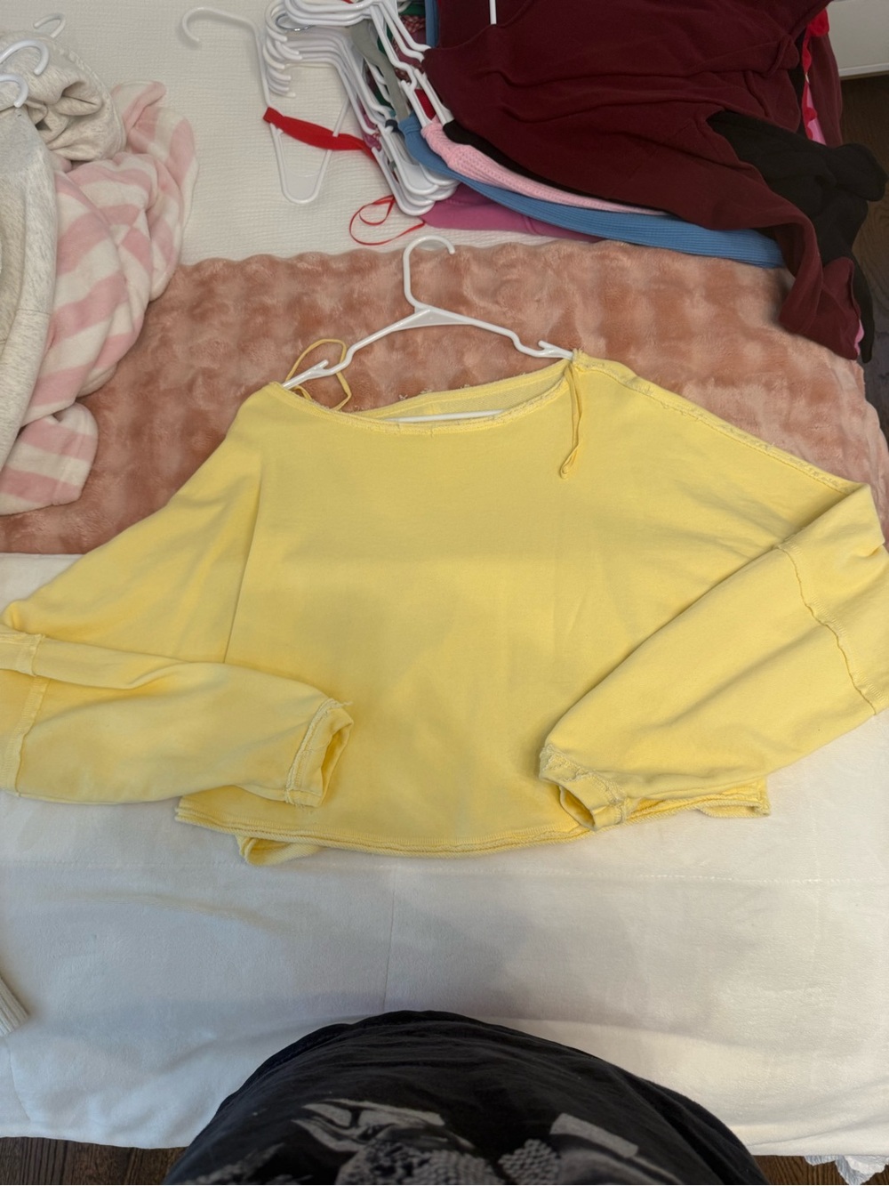 We the free yellow cropped sweatshirt